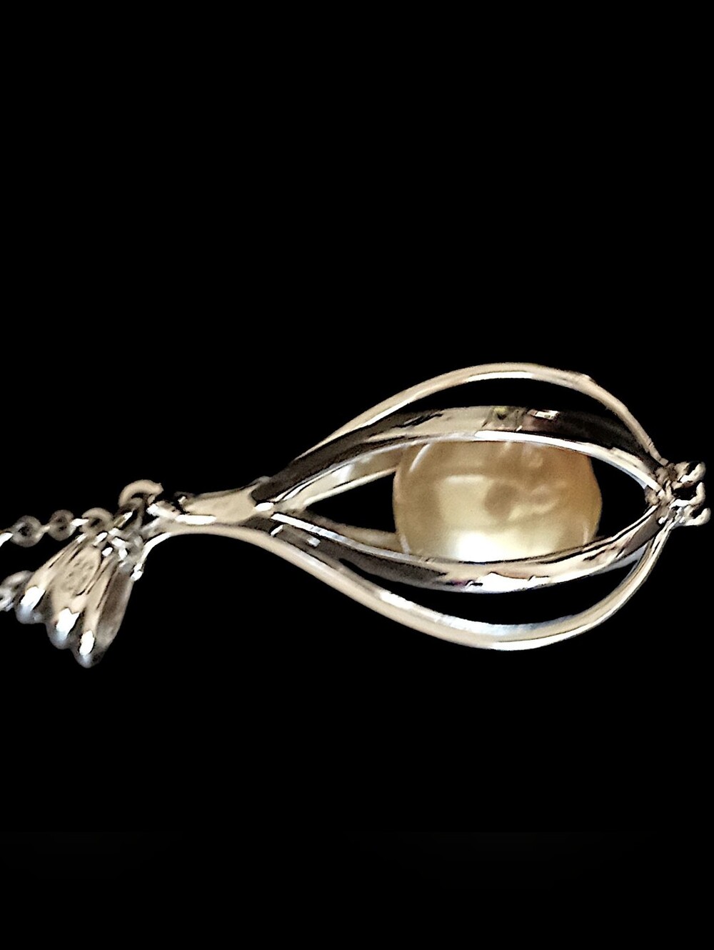 Sterling Silver South Sea Tahitian Pearl Pendant Golden Black Interchangeable - Picture 7 of 16
